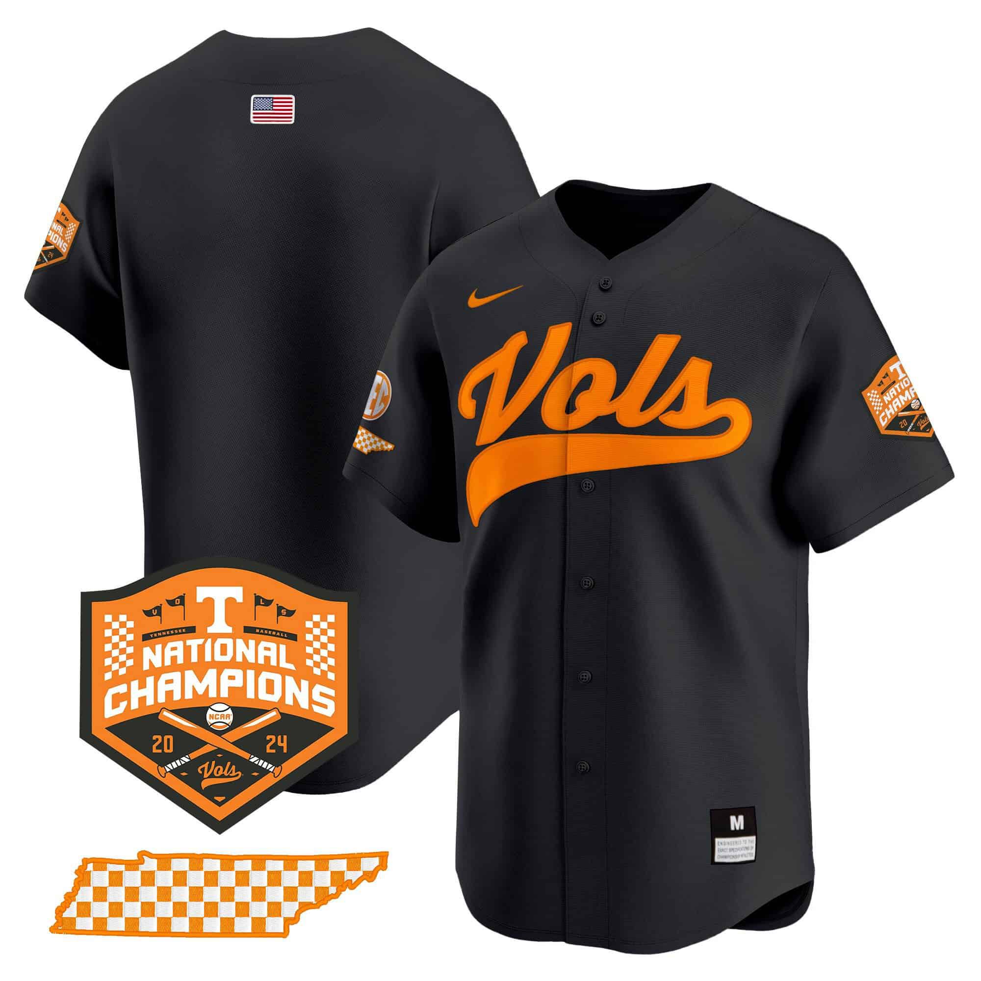Men Tennessee Volunteers Blank Black 2024 Nike Champions Vapor Premier Limited NCAA Jersey